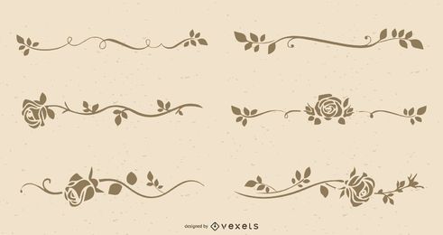 The Retro Line Art Roses Vector