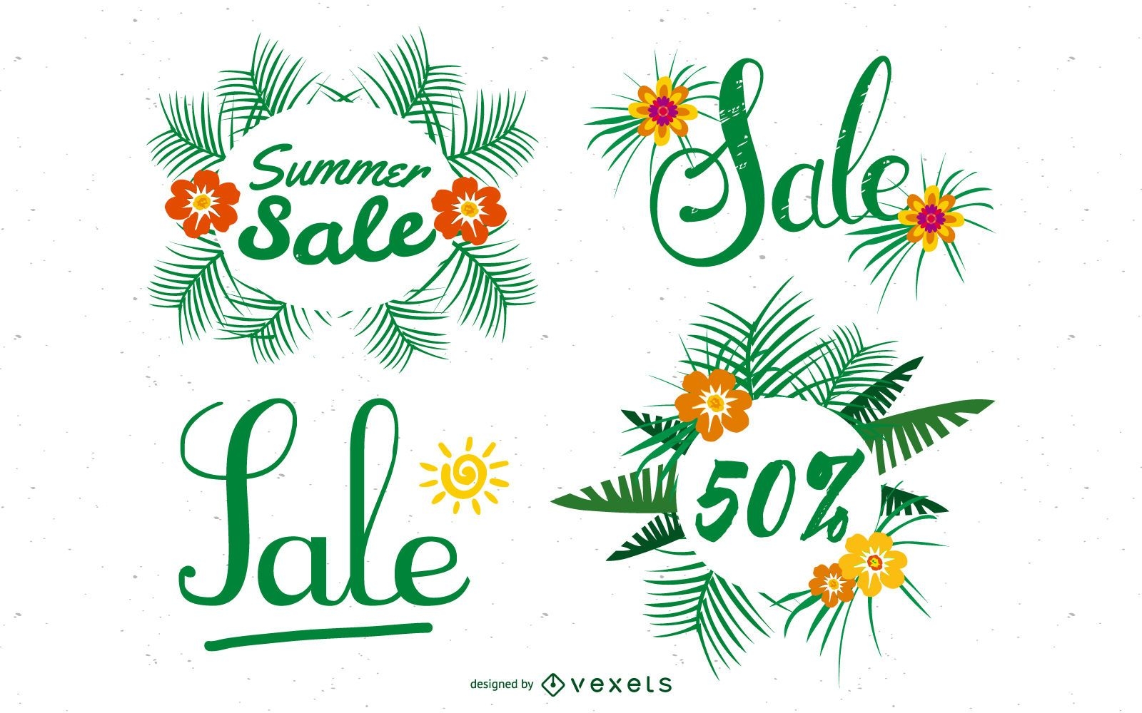 Vector de carteles de ofertas de verano