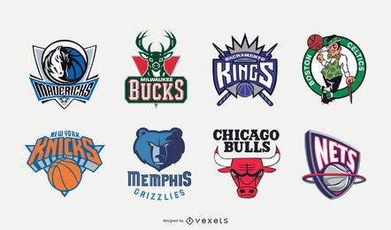 Conjunto de diseño de logotipo de la NBA de los 90