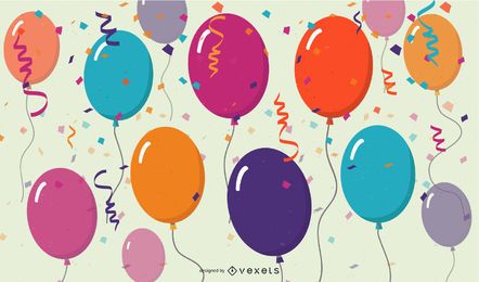 diseño de ilustración de globos de fiesta