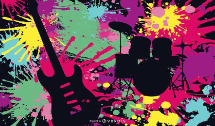Colorful instruments illustration design