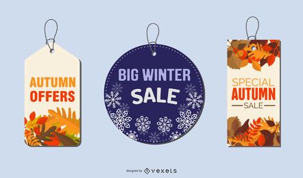 Winter and autumn offer lables Winter and autumn offer lables