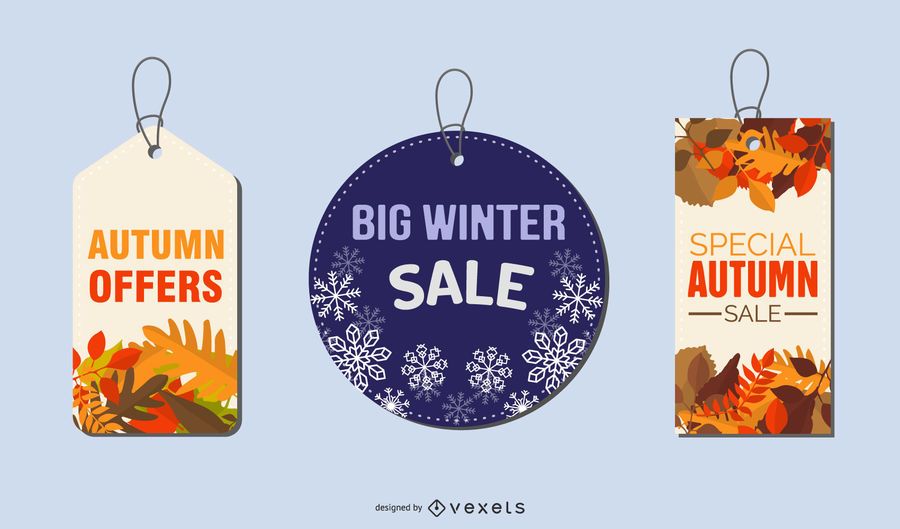 Winter and autumn offer lables Winter and autumn offer lables