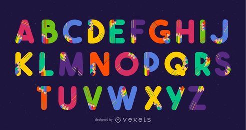 Bleistifte Schrift Design Vektor