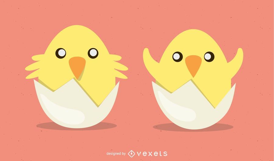 Vector lindo huevo de pascua pollitos Vector lindo huevo de pascua pollitos