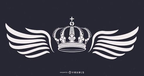 ilustração de asas e coroa do rei