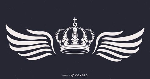 king crown and wings illustration