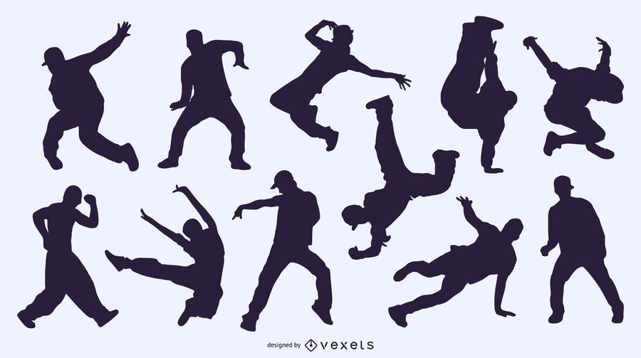 Dancing People Silhouettes Background Dancing People Silhouettes Background