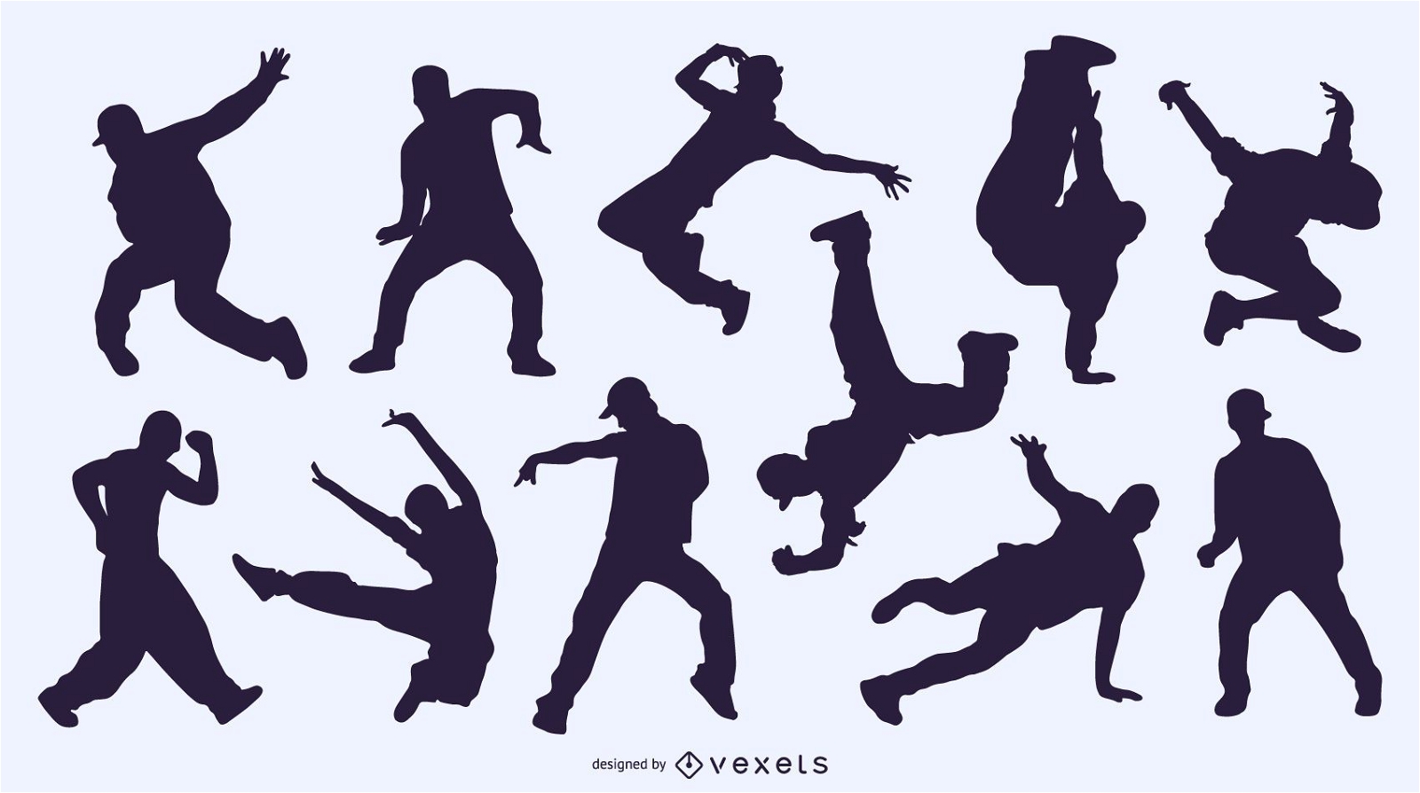 Dancing People Silhouettes Background