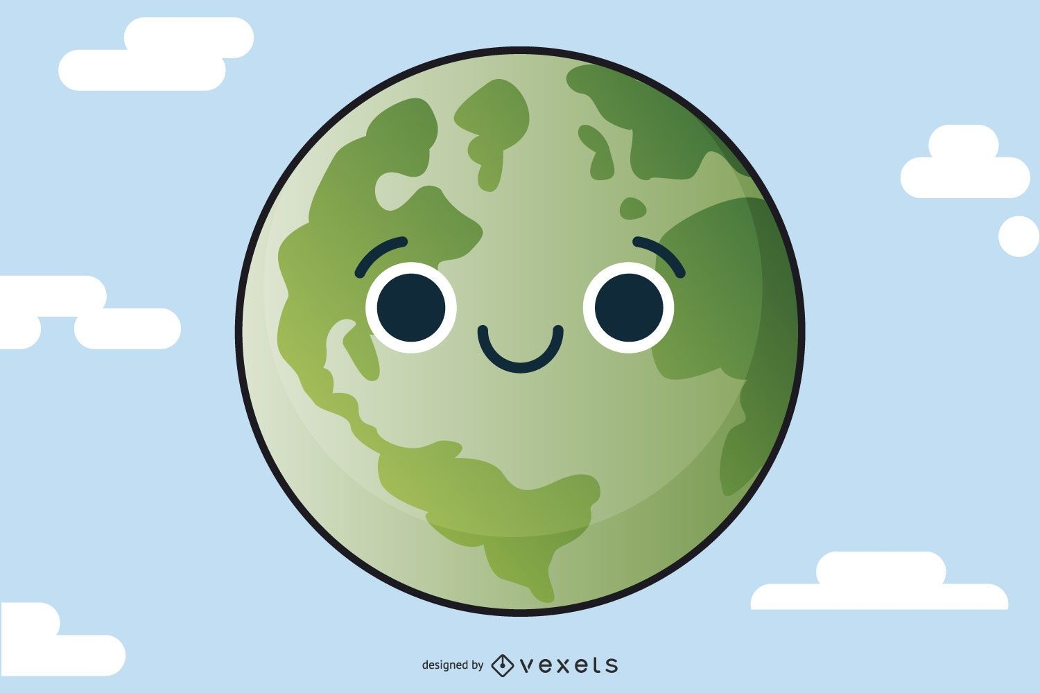 Happy earth illustration design