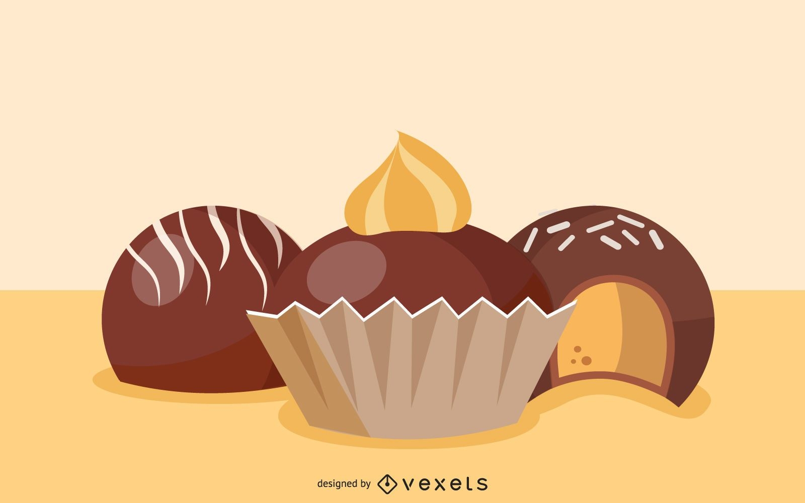 Chocolate truffles illustration design