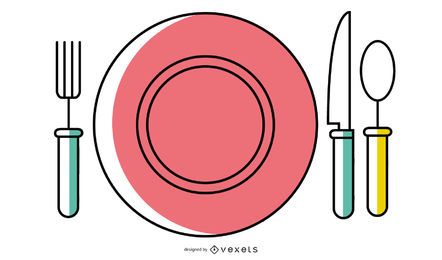 Western Tableware Vector Western Tableware Vector