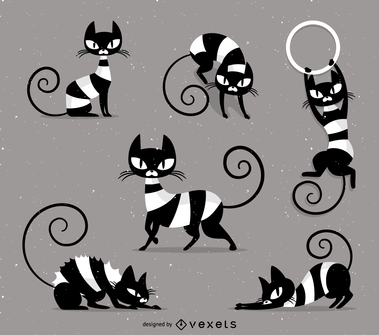 Naughty Striped Cat Vector
