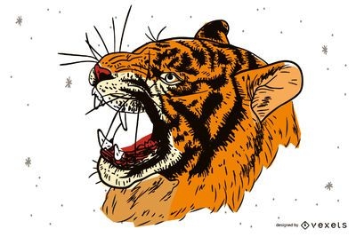 tiger roar vector