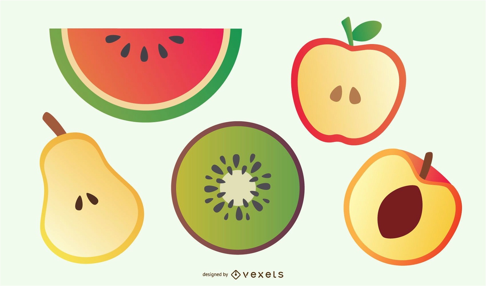 Köstliche Fruchtscheiben 01 Vektor