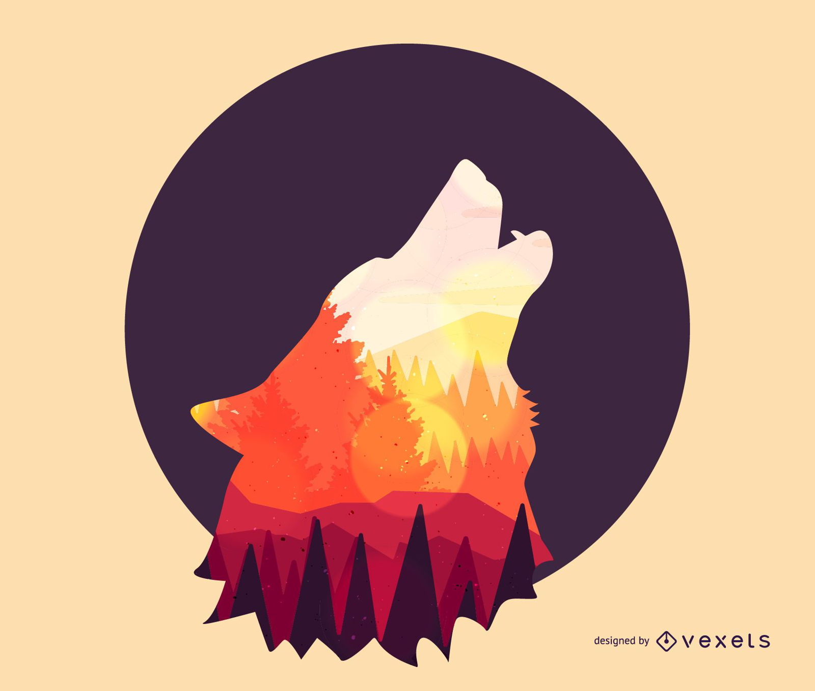 angry wolf graphic