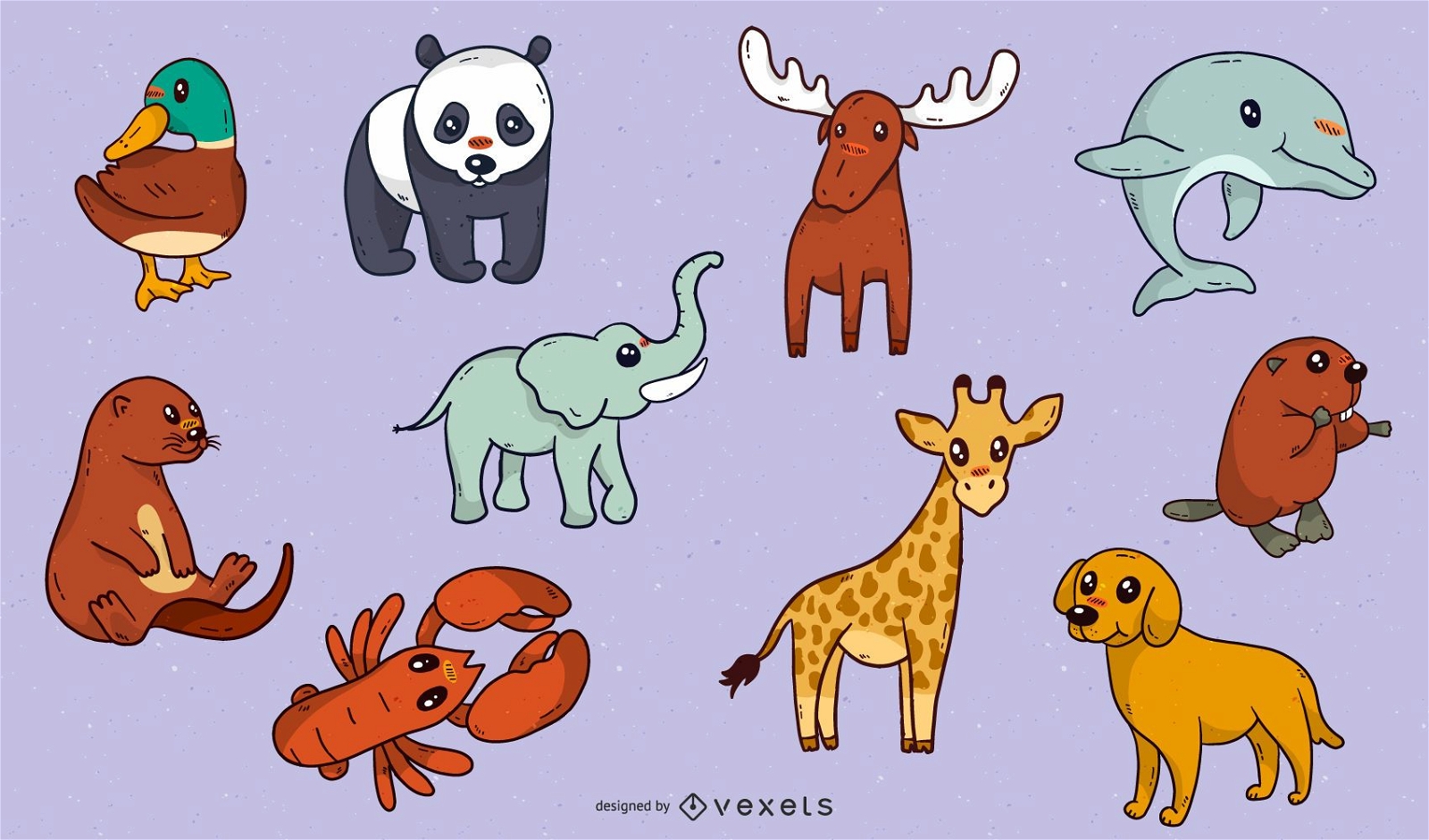 Cute cartoon Animals Vector pack