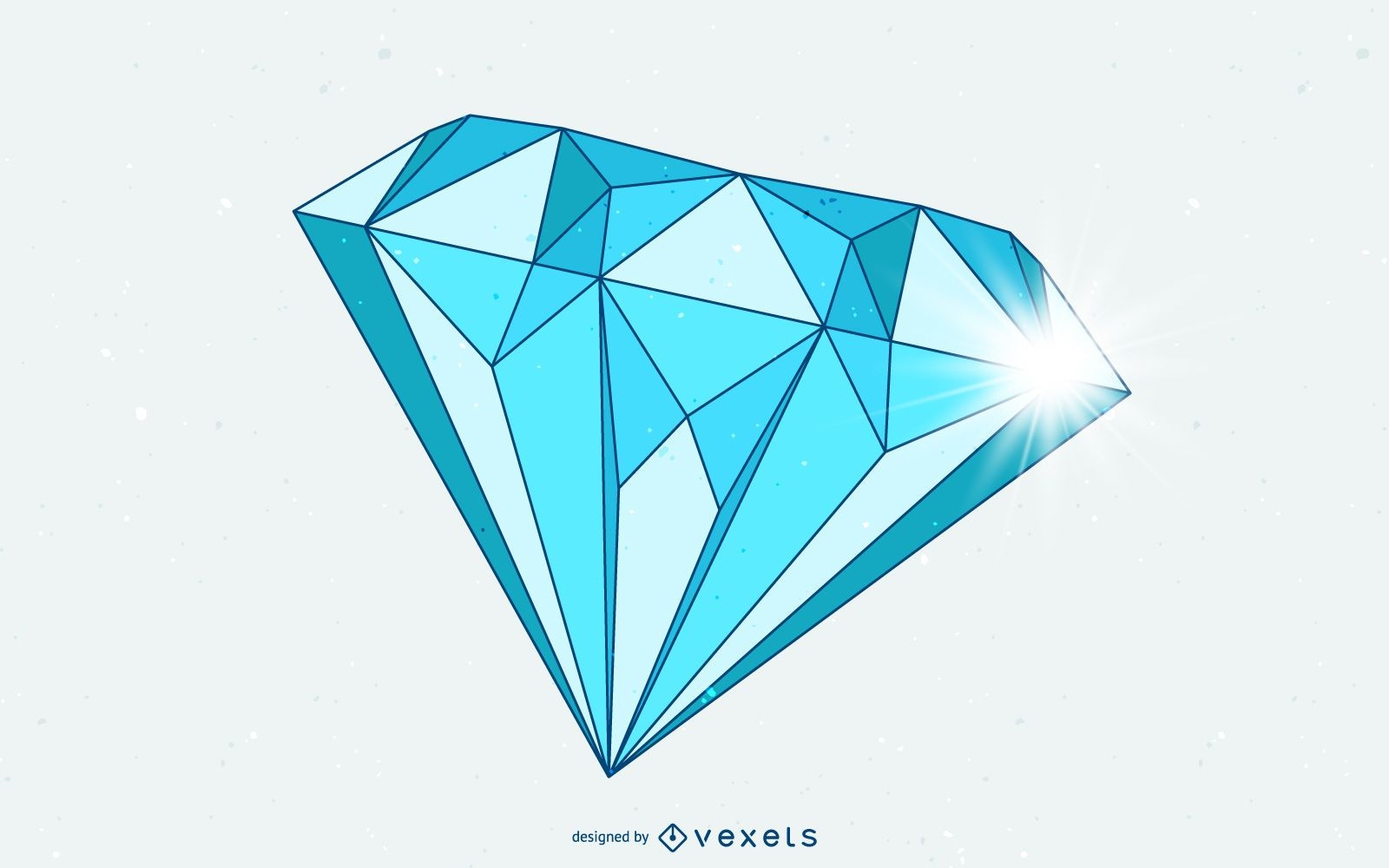 Isolated blue diamond drawing