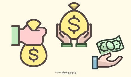 Money Handling Flat Icon Pack