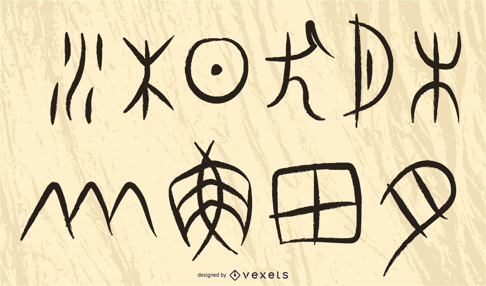 Asiatisches Piktogramm-Design-Set