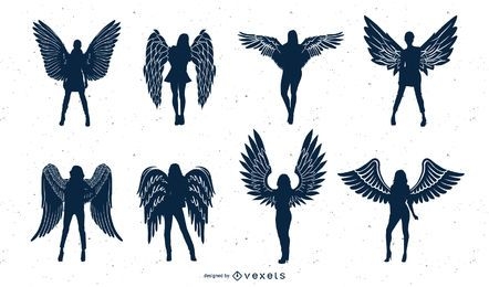 Angel Silhouette Vector Collection