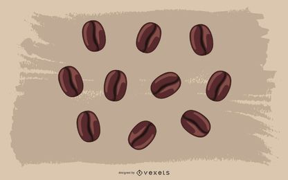 Paquete de ilustración de granos de café