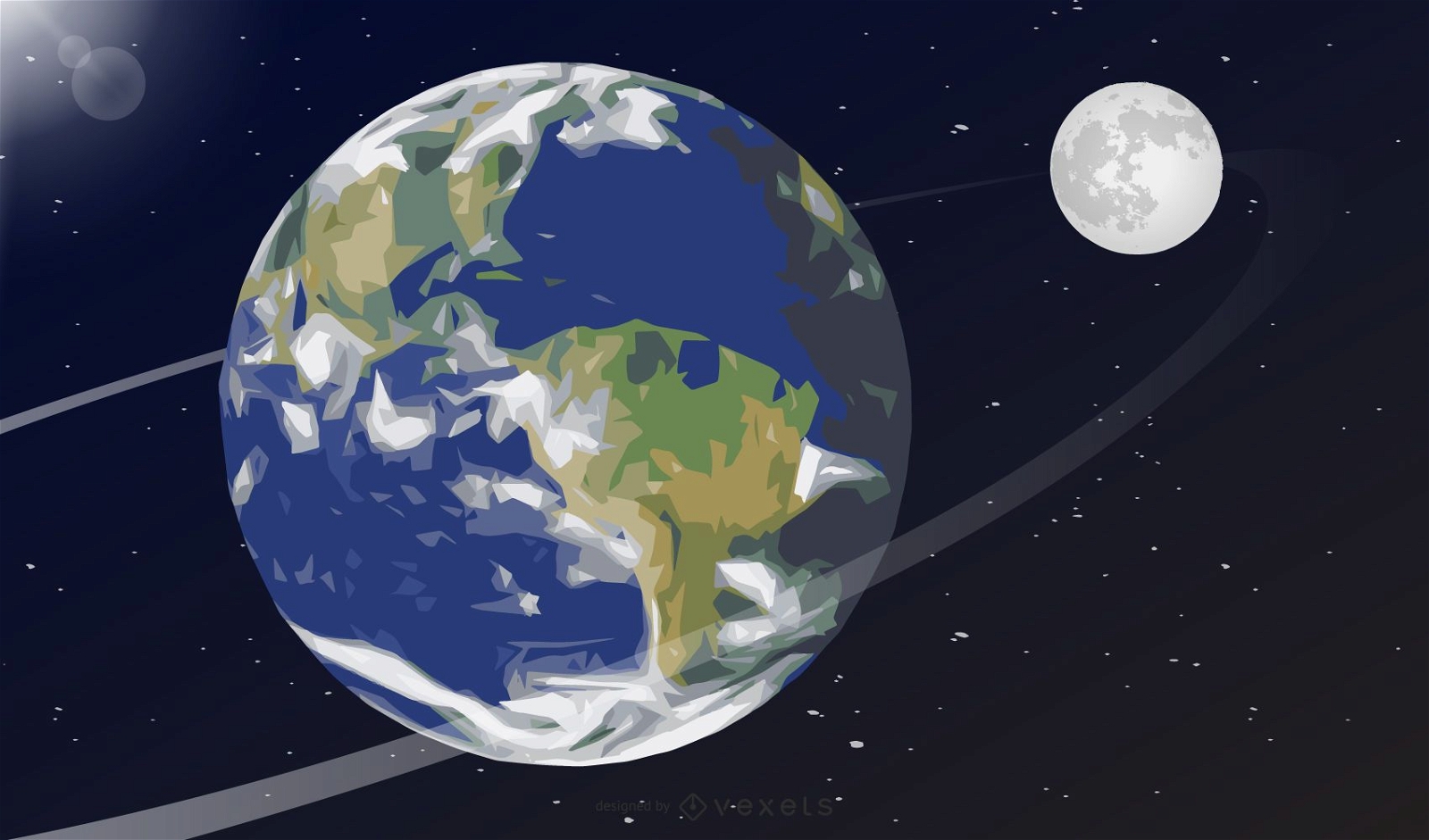 Erde und Mond Illustration