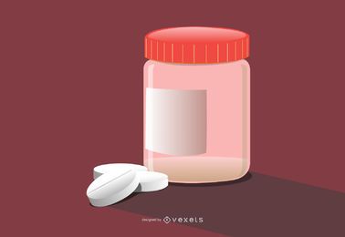 ilustração de frasco de comprimidos design