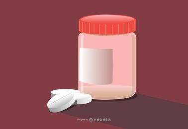 pills bottle illustration design