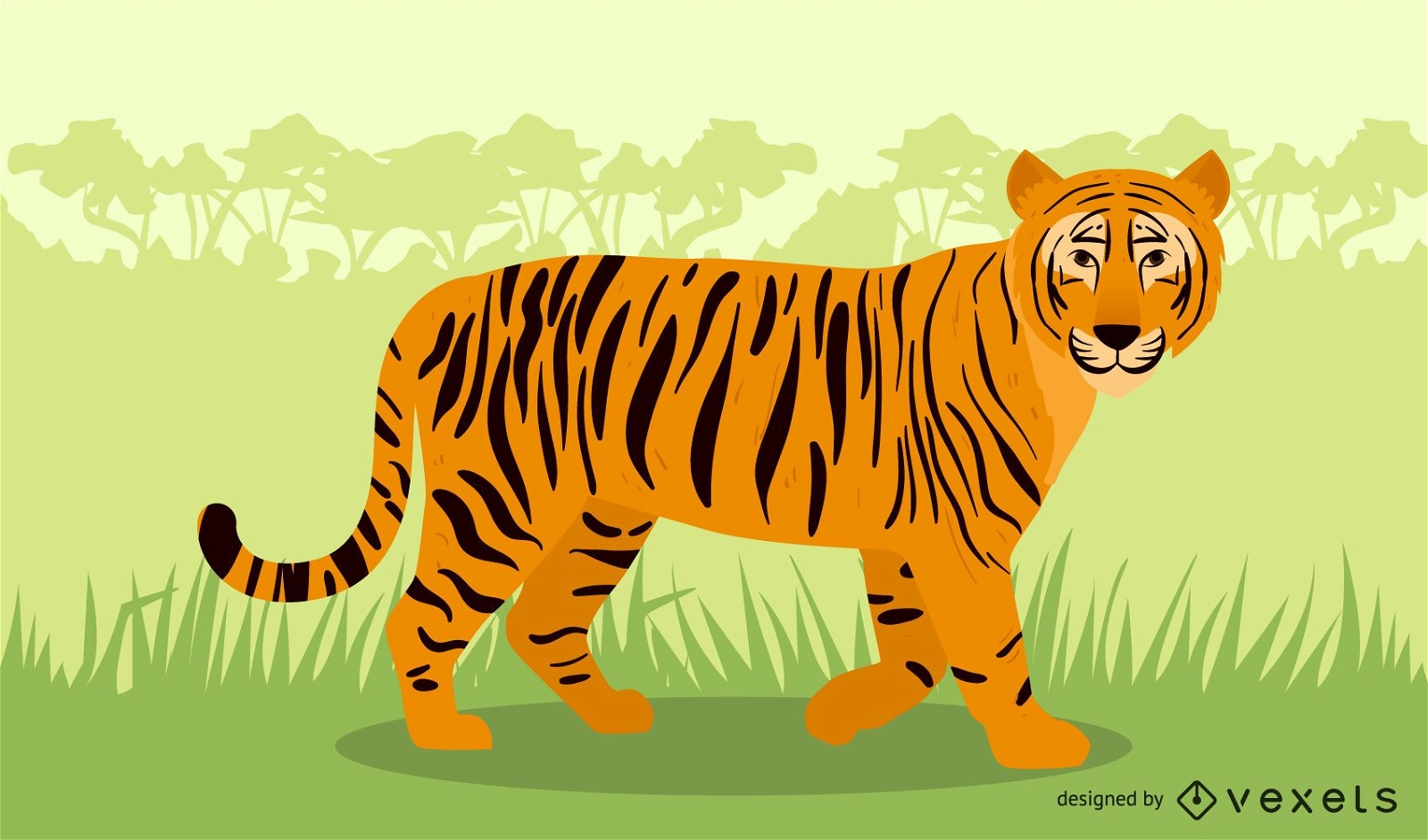 Tiger in der wilden Illustration