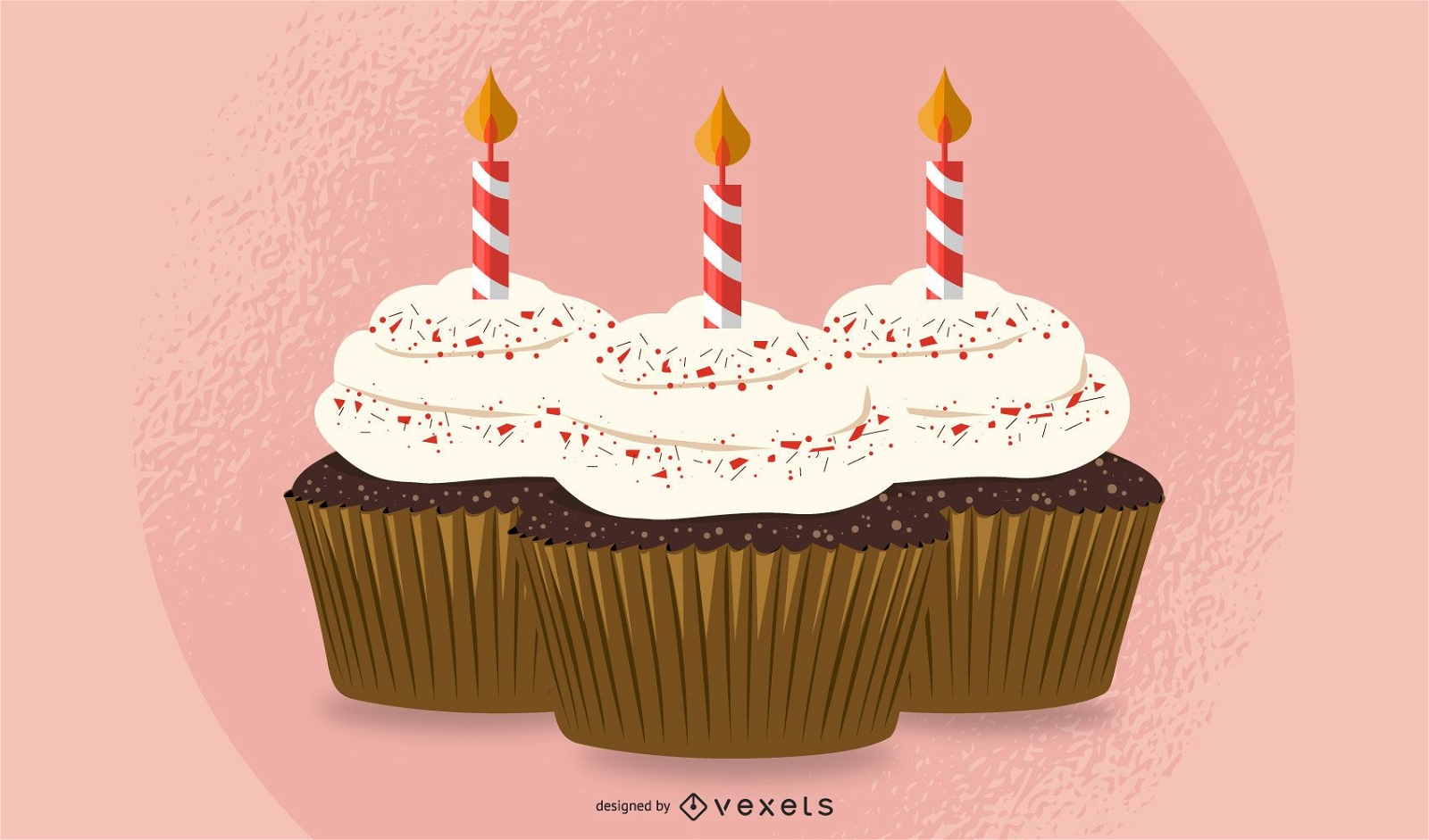 birthday cupcakes illustration design