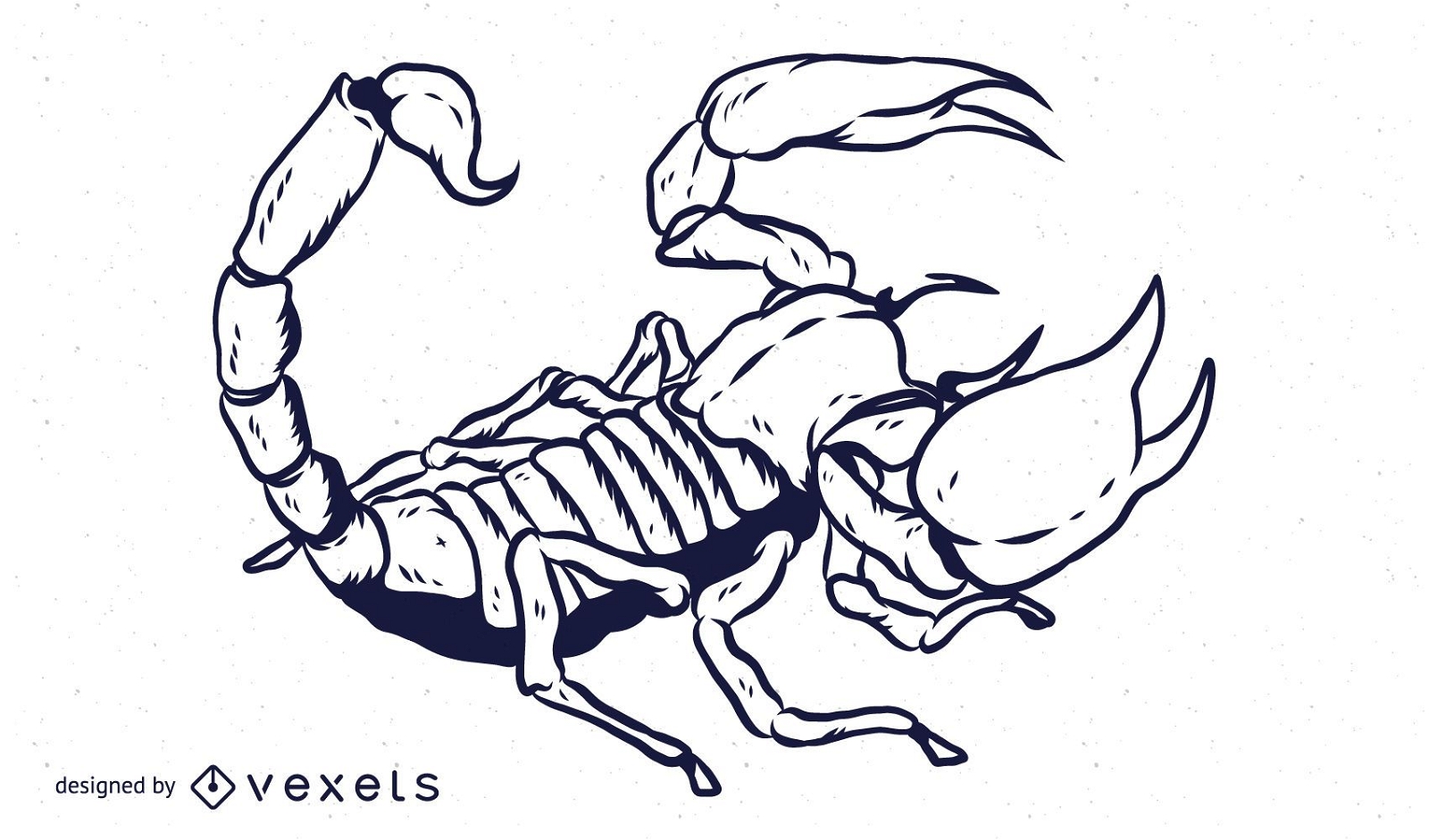 Skorpion handgezeichnetes Umrissdesign