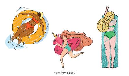 Summer Style Handdrawn Style Vector Serie 1