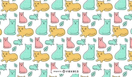 Flat Cats Pattern Design