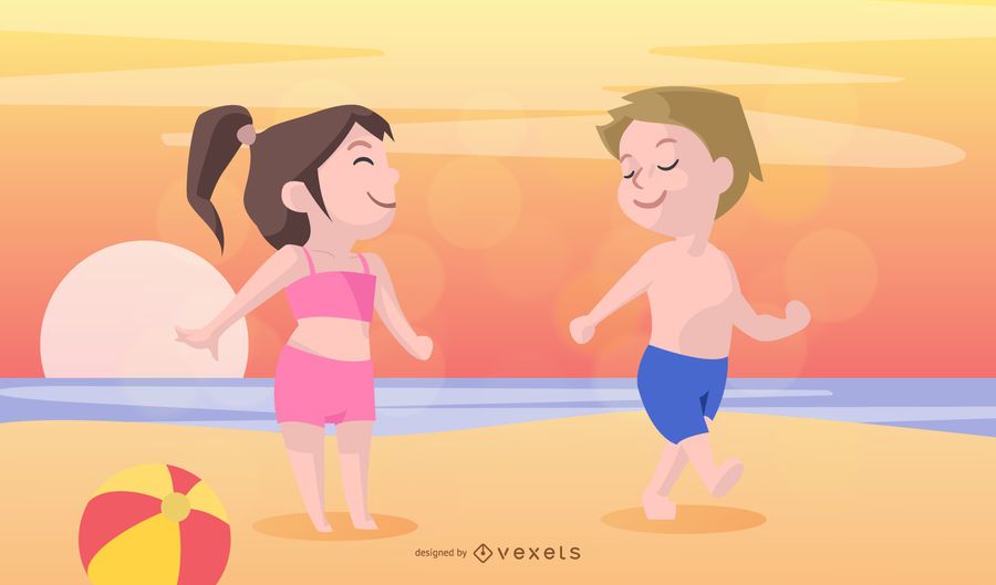 Children Summer Vacation Vector Children Summer Vacation Vector