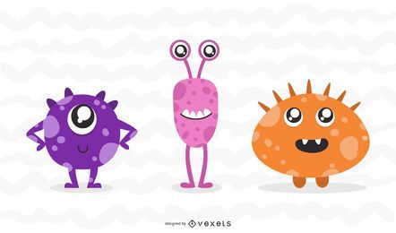 Cute Monster Vector Set