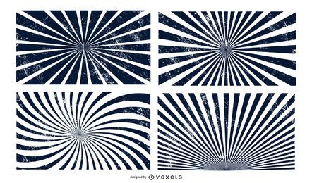 Pacote de vetores grunge sunburst