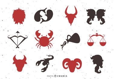 Horoscope animals and icons set