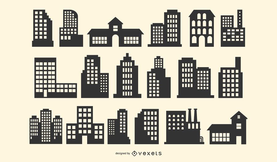 Building Silhouette Vector Pack Building Silhouette Vector Pack