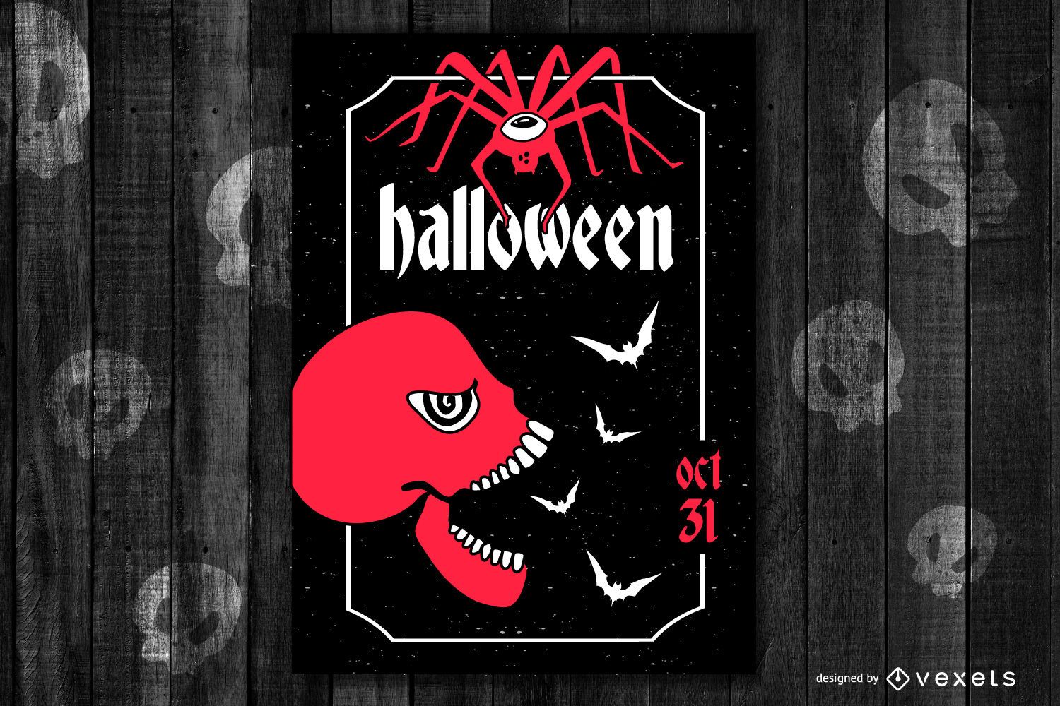 Diseño de plantilla de calavera de Halloween