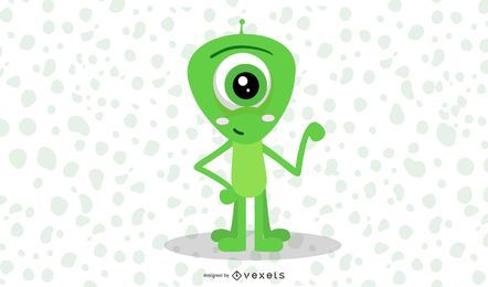 cute alien illustration design