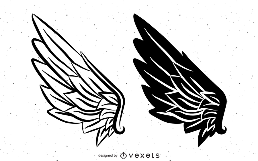Alas de vector blanco y negro Alas de vector blanco y negro Alas de vector blanco y negro Alas de vector blanco y negro