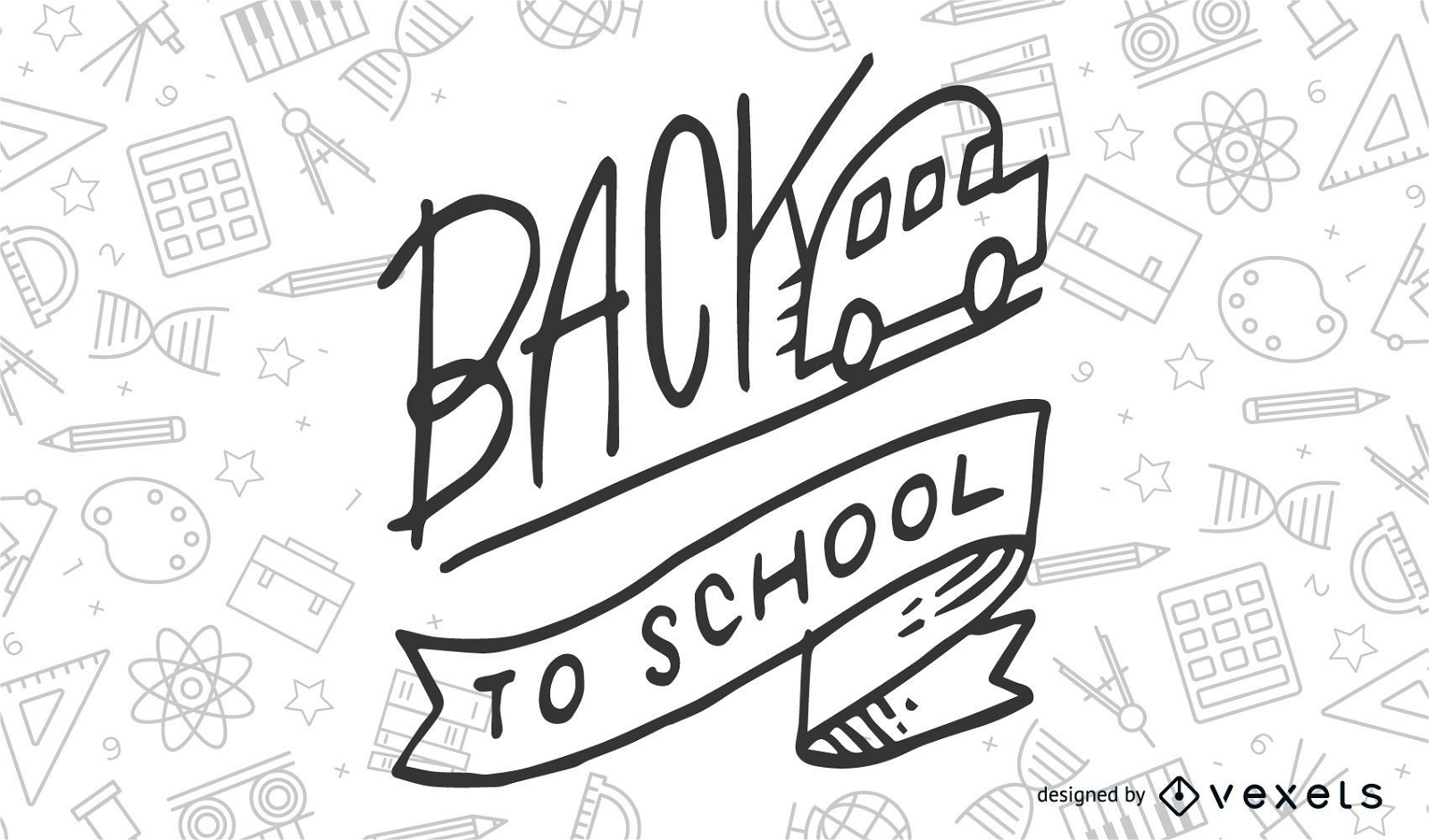 Back so school sketch illustration