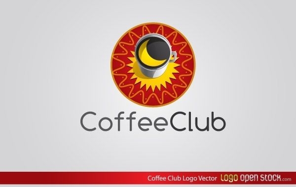 Vector de logotipo de club de café