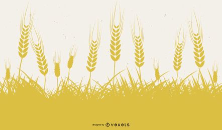 Design de silhueta de trigo amarelo