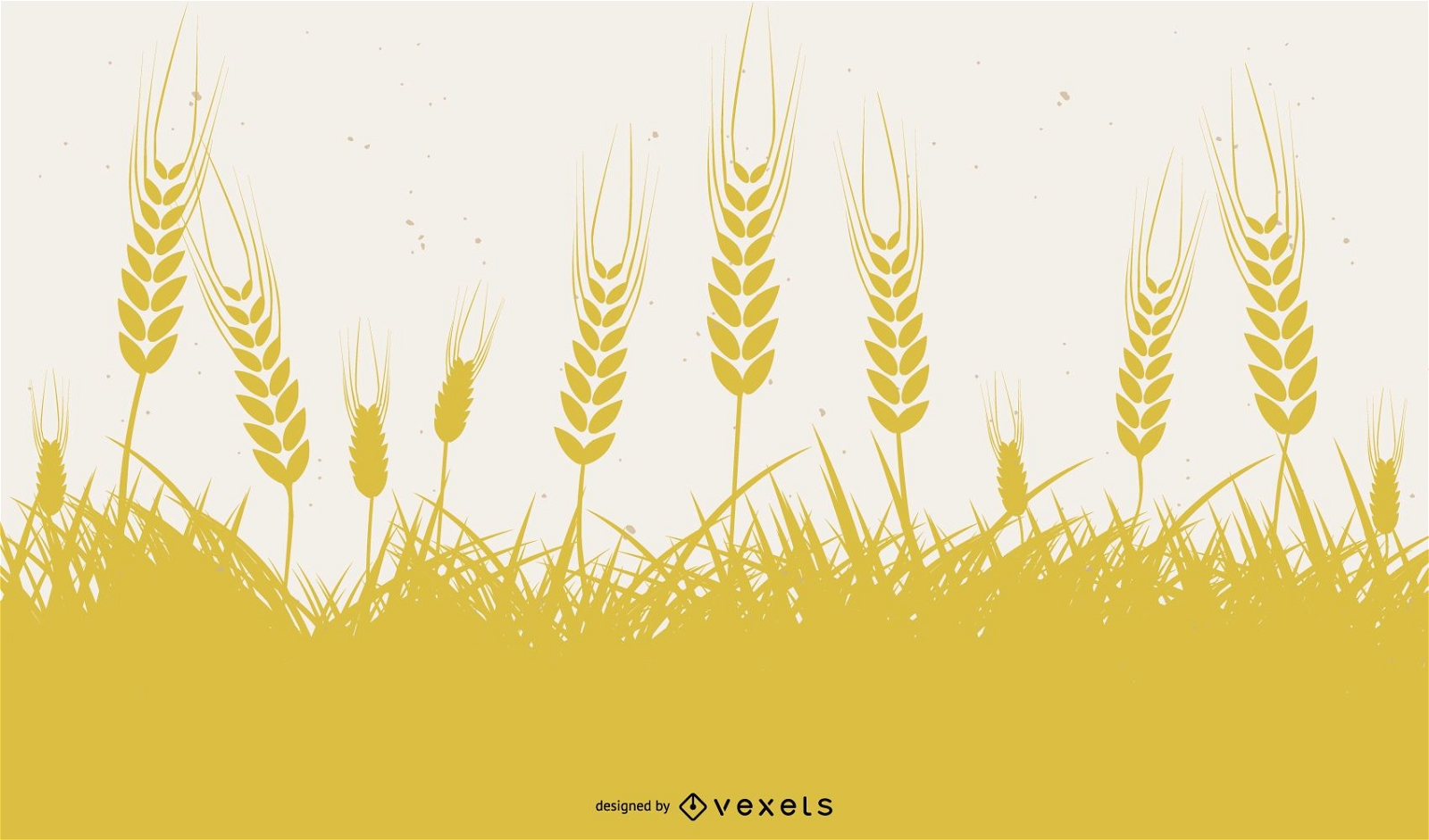 Yellow Wheat Silhouette Design