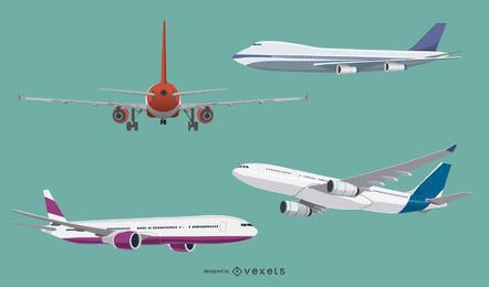 Aircraft Flat Design Set