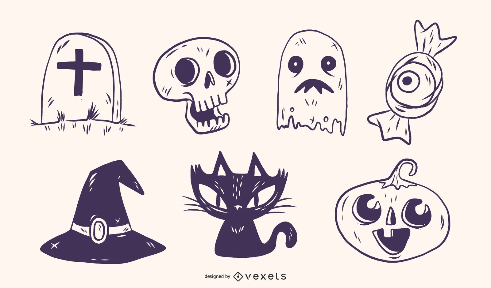 Handgezeichnete Halloween-Illustrationen