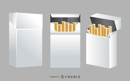 Caja de cigarrillos en blanco
