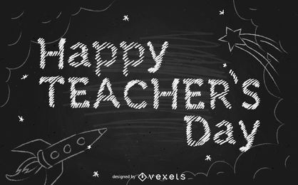 Happy teacher's day lettering design